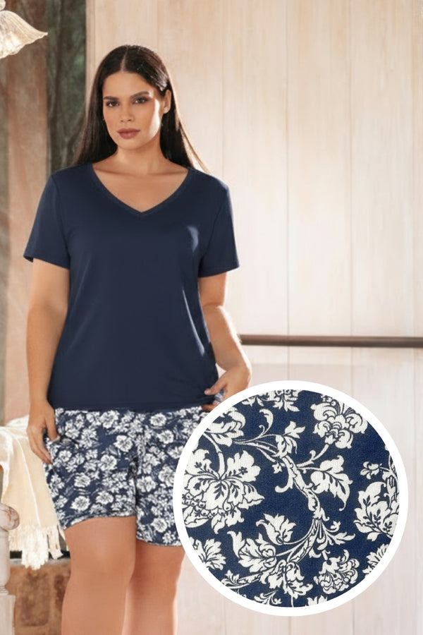 Pijama Short Largo Estampado